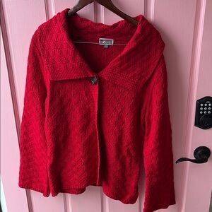 JM Collection Vibrant Red Women's Cardigan